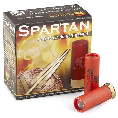 Spartan Buckshot, 2 3/4" 12 Gauge, 00 Buckshot, 9 Pellets, 250 Rounds ...