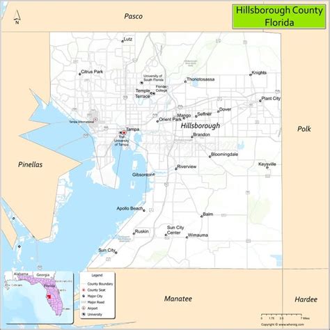 a map showing the location of hillsbrough county, florisa and ...