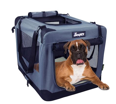 Jespet Soft Sided Dog Crate, Gray, 26"L x 20"W x 20"H - Walmart.com