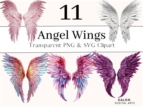 Angel Wings Clipart Bundle, Heaven Clipart, White Wings PNG ...