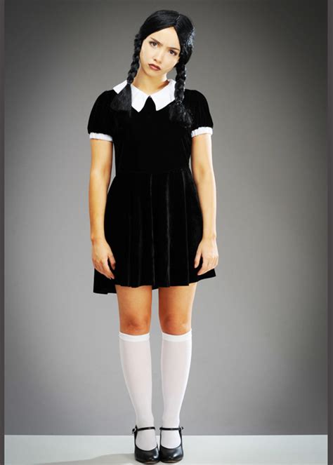 Womens Wednesday Addams Style Halloween Costume