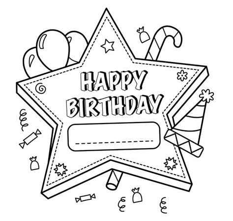 Free Printable Happy Birthday Colouring Pages - Free Templates Printable