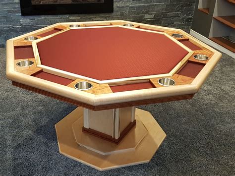 Octagonal poker table. Ambrosia maple and Canary Wood. | Poker table ...