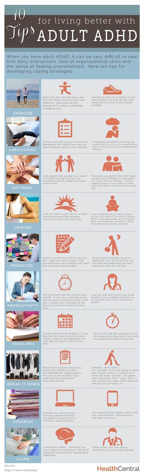 10 Tips for Living Better with Adult ADHD (Infograph)