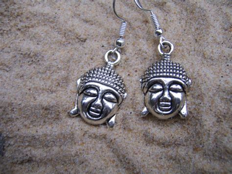 Buddha Earrings. Tibetan Silver Earrings. Spiritual Earrings. | Etsy ...