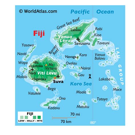 Map of Fiji - Fiji Map, Geography of Fiji Map Information - World Atlas