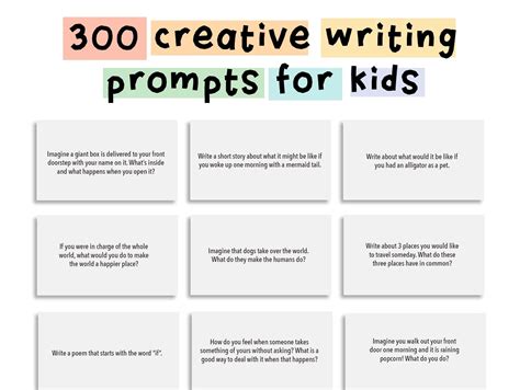 300 Creative Writing Prompts for Kids - Etsy