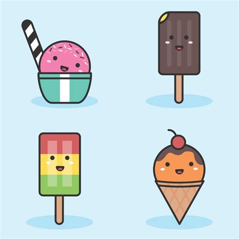 Set of Ice Cream Characters 2092958 Vector Art at Vecteezy