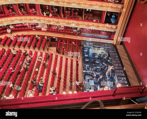 Auditorium, stall seats and orchestra pit at the Royal Opera House ...