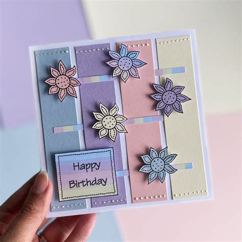 Pastel Flower Cards, Birthday Card Making Kit - Etsy UK