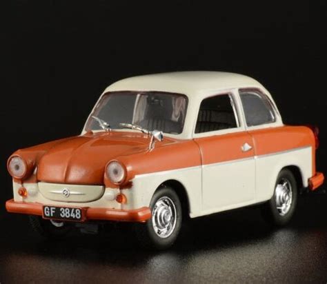 Trabant P50 Sedan East German White & Red Diecast Model Car 1:43 Scale ...