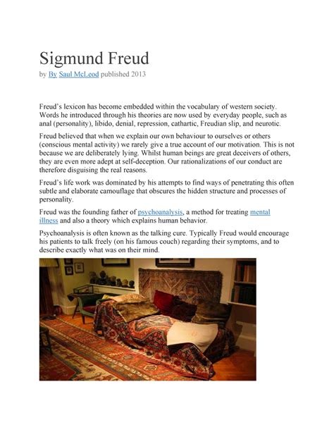 Freudian Revolution by Sigmund Freud - Sigmund Freud by By Saul McLeod ...