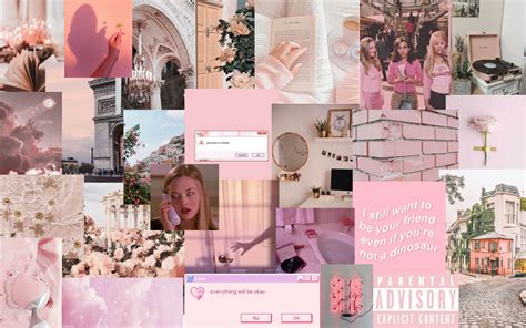 Aesthetic Wallpapers For Laptop Pink Collage - Fight for This