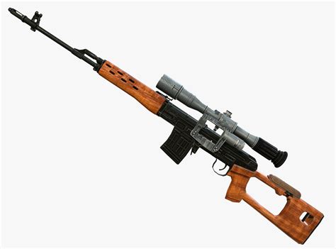 low-poly SVD Dragunov Sniper Rifle Model | CGTrader