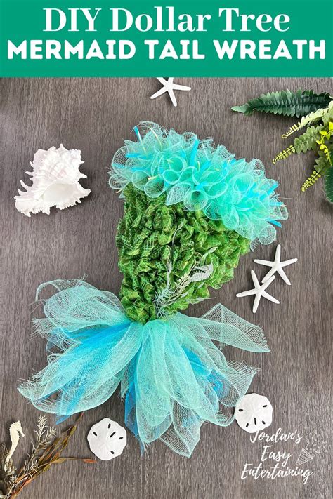 DIY Dollar Tree Mermaid Tail Wreath - Jordan's Easy Entertaining ...