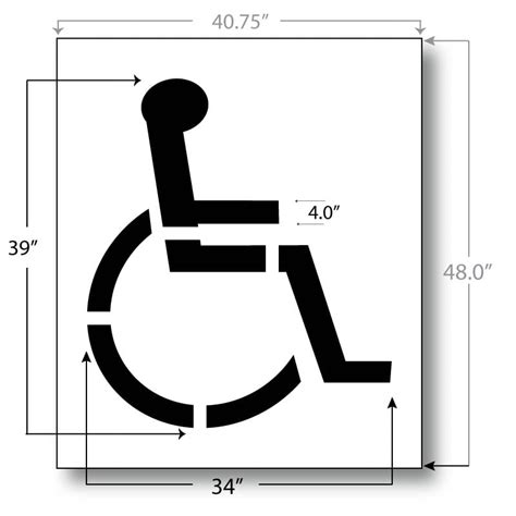 Handicap Parking Stencil - 39 inch International Standard - 70039D