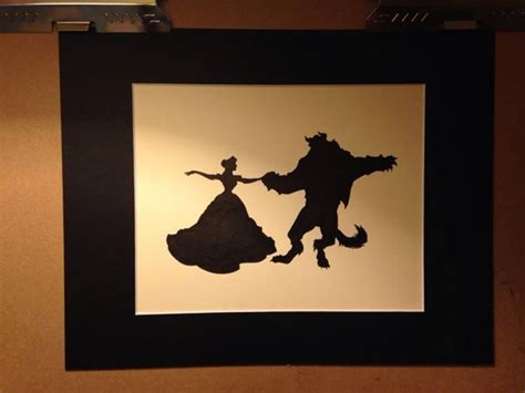 Disney Belle and Beast Dancing Silhouette | Etsy