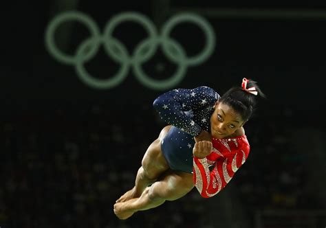 Simone Biles elevated so high on her floor routine, you couldn't even ...