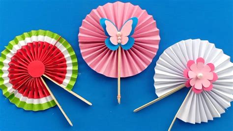 Handmade Paper Fan Craft - papercraft among us