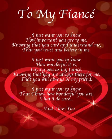 To My Fiance Poem Birthday Christmas Valentines Day Gift Present | eBay ...