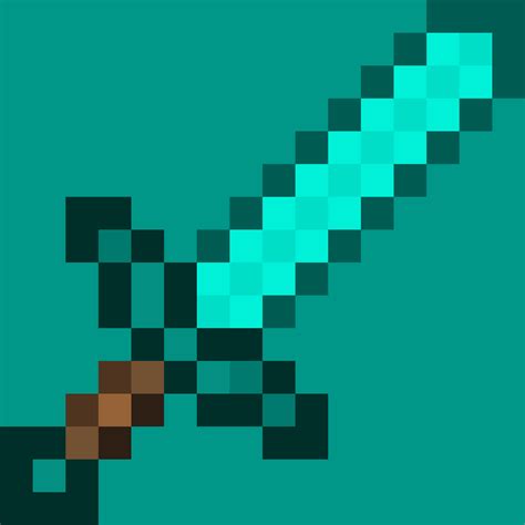 Transparent minecraft diamond sword