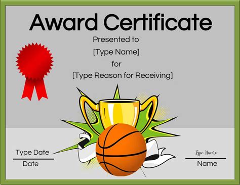 Free Printable Sports Certificates