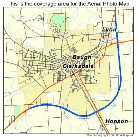 Aerial Photography Map of Clarksdale, MS Mississippi