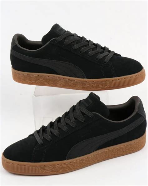 Puma Suede Classic Premium Trainers Black with Gum sole | Puma suede ...