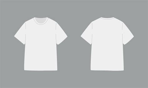 White t-shirt with short sleeve. Basic mockup in front and back view ...