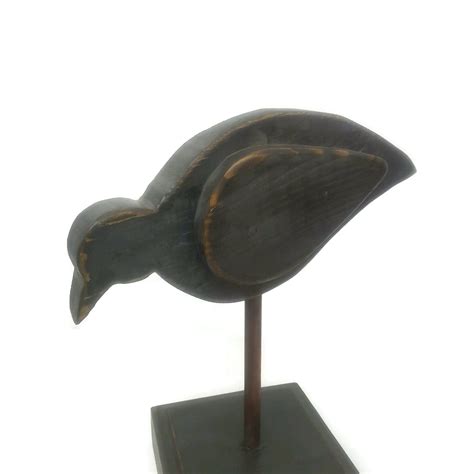 Folk art carving primitive wooden bird | Etsy