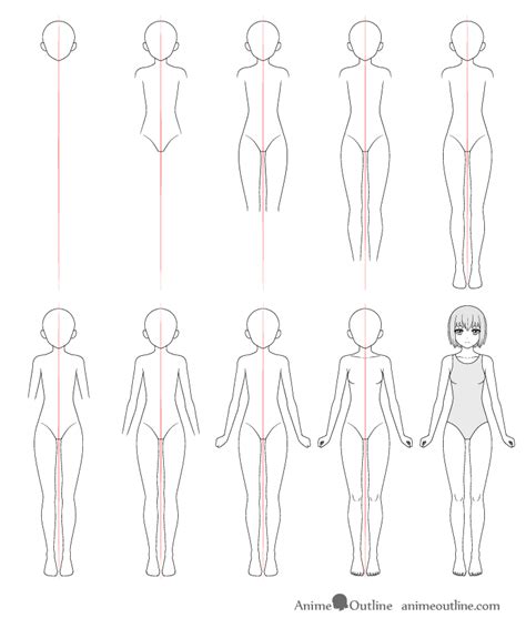 How to Draw Anime Girl Body Step by Step Tutorial - AnimeOutline