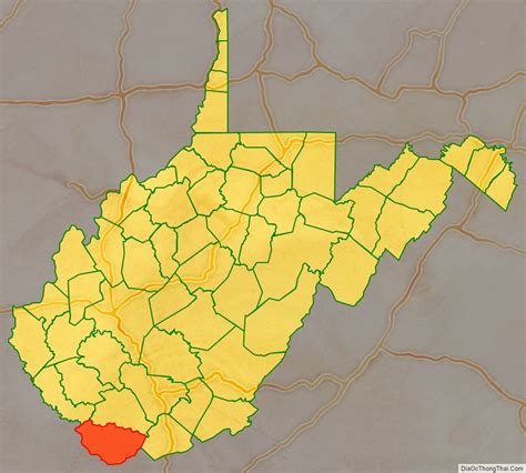 Map of McDowell County, West Virginia - Thong Thai Real