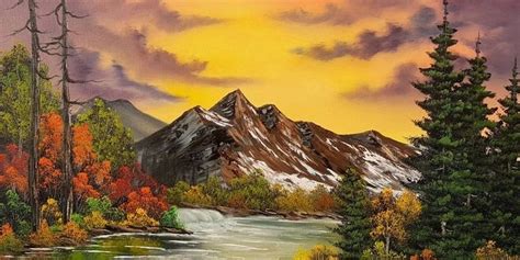 Bob Ross Painting - Happy Trees Art by Bram | Mountain landscape ...