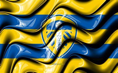 Download wallpapers Leeds United flag, 4k, yellow and blue 3D waves ...