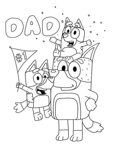 Free & Easy To Print Bluey Coloring Pages | Fathers day coloring page ...