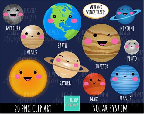 SOLAR SYSTEM Clipart Commercial Use Planets Graphics Space | Etsy in ...