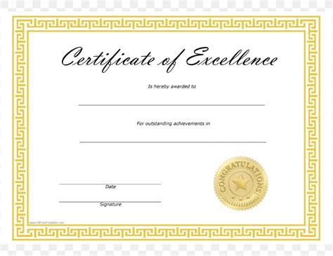 Template Microsoft Word Excellence Academic Certificate, PNG ...