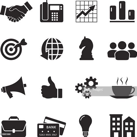 Black And White Business Icons High-Res Vector Graphic - Getty Images