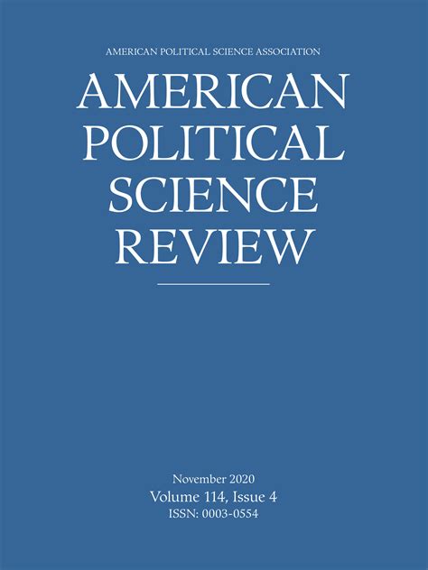 American Political Science Review: Volume 114 - Issue 4 | Cambridge Core