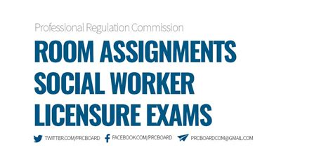 ROOM ASSIGNMENTS - September 2023 SWLE, Social Worker Licensure Exam