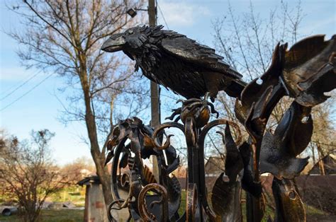 Wrought Iron Crow, Crow Sculpture. - Etsy