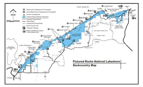 Pictured rocks Backcountry map | Picture rocks, Pictured rocks national ...