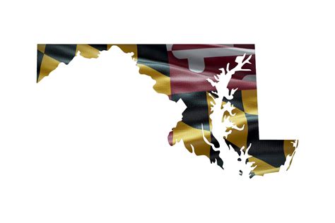 Maryland map outline PNG. State flag icon 21194031 PNG