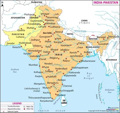 India Pakistan Map | Pakistan map, India map, India and pakistan