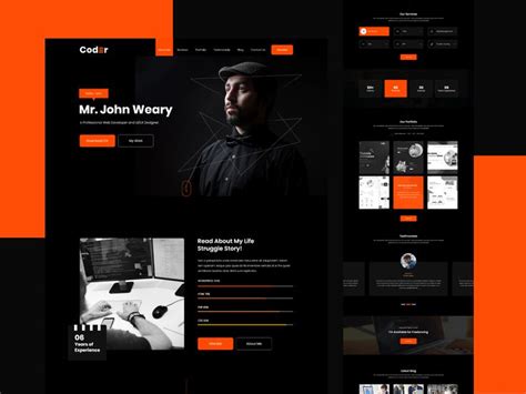 Free XD Website Template for Portfolio Developers