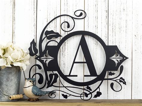 Buy a Hand Made Monogram Metal Wall Art | Custom Sign | Monogrammed ...