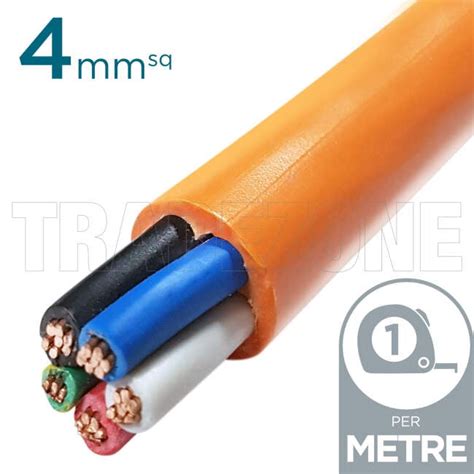 4mm4C&EOC-PM | 4mm 4 Core & Earth Orange Circular Cable Per Metre