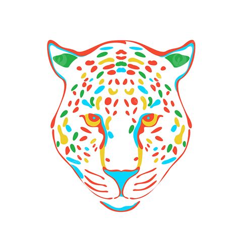 Leopard Face Vector Hd Images, Colorful Leopard Face Vector, Panther ...