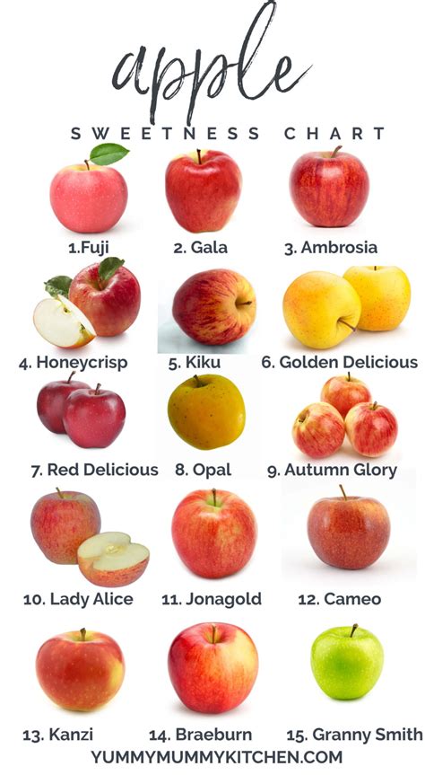 Apple Sweetness Chart - Top Types of Apples and How to Use | Apple ...