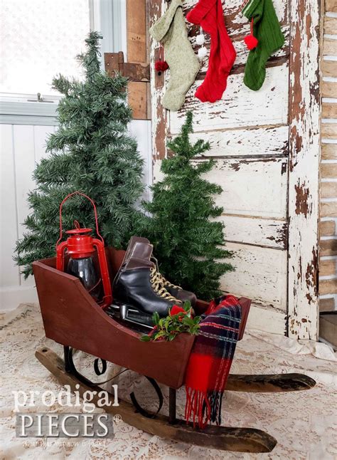 DIY Rustic Christmas Sleigh by Larissa of Prodigal Pieces